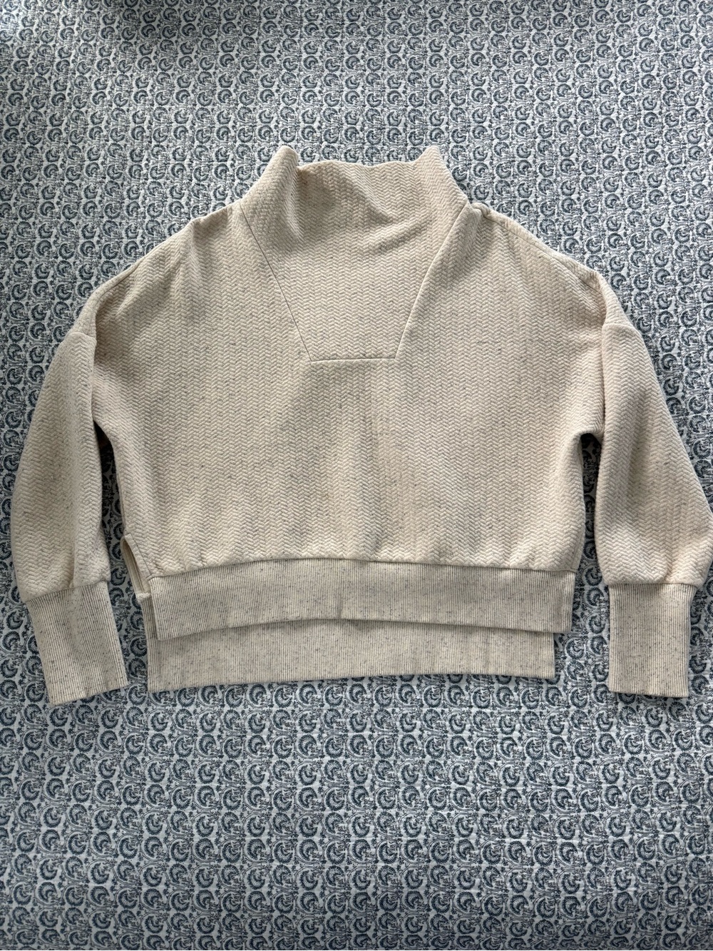 Calia Women’s natural / cream funnel neck sweatshirt - women’s small